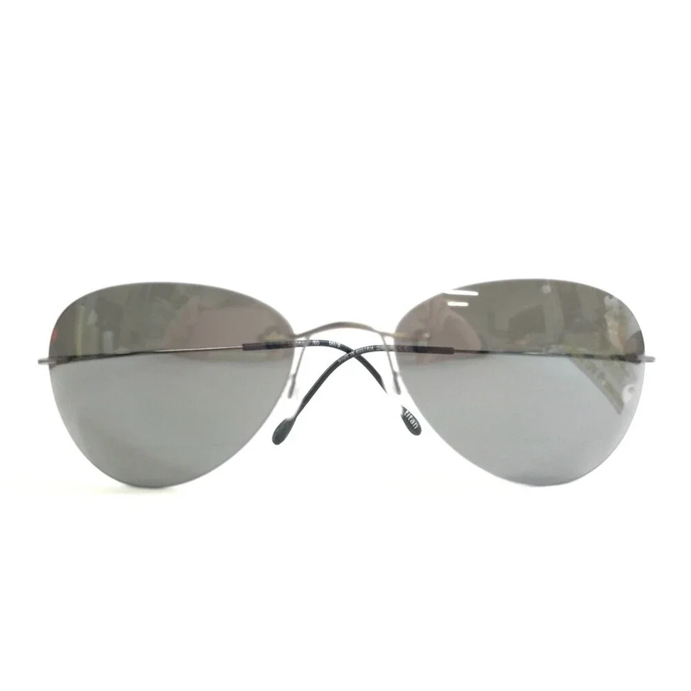 Silhouette Sunglasses M8568 /68 6078 Gray Rimless Frames with Mirror Gray Lenses
